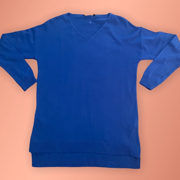 CCK STYLE indigo wool blend V-neck sweater - Picture 4 of 9